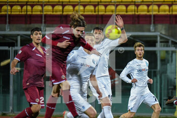2021-01-23 - Gabriele Morelli (Livorno) realizes the goal - LIVORNO VS ALBINOLEFFE - ITALIAN SERIE C - SOCCER