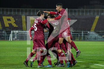 2021-01-23 - Livorno players celebrate after scoring the goal - LIVORNO VS ALBINOLEFFE - ITALIAN SERIE C - SOCCER