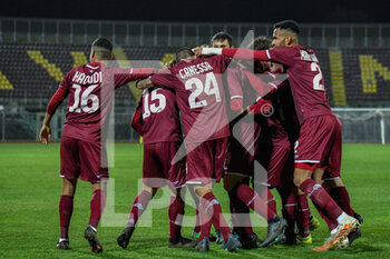 2021-01-23 - Livorno players celebrate after scoring the goal - LIVORNO VS ALBINOLEFFE - ITALIAN SERIE C - SOCCER