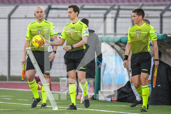2021-01-24 - arbitration triad (from sx) Fabio dell'Arciprete, Carlo Rinaldi (referee) and Giacomo Monaco - PONTEDERA VS OLBIA - ITALIAN SERIE C - SOCCER