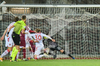2021-03-16 - Federico Scaffidi (Grosseto) segna il gol del pareggio - LIVORNO VS GROSSETO - ITALIAN SERIE C - SOCCER
