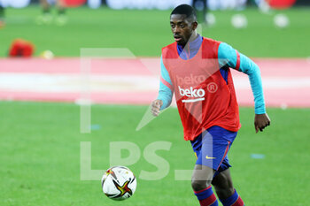 2021-02-10 - Ousmane Dembele of FC Barcelona warms up during the Spanish Cup, Copa del Rey, semi final, 1st leg football match between FC Sevilla and FC Barcelona on February 10, 2021 at Sanchez Pizjuan stadium in Sevilla, Spain - Photo Laurent Lairys / DPPI - SEMI FINAL - FC SEVILLA AND FC BARCELONA - SPANISH CUP - SOCCER