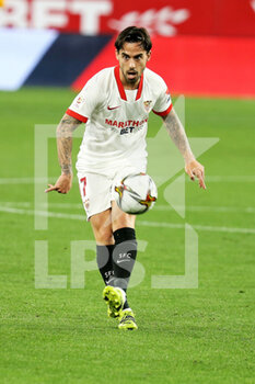 2021-02-10 - Suso of FC Sevilla during the Spanish Cup, Copa del Rey, semi final, 1st leg football match between FC Sevilla and FC Barcelona on February 10, 2021 at Sanchez Pizjuan stadium in Sevilla, Spain - Photo Laurent Lairys / DPPI - SEMI FINAL - FC SEVILLA AND FC BARCELONA - SPANISH CUP - SOCCER
