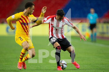 2021-04-17 - Sergino Dest of Barcelona and Mikel Balenziaga of Athletic Club during the Spanish Cup, Copa Del Rey, Final football match between Athletic Club and FC Barcelona on April 17, 2021 at Estadio de La Cartuja in Seville, Spain - Photo Joaquin Corchero / Spain DPPI / DPPI - FINAL - ATHLETIC CLUB VS FC BARCELONA - SPANISH CUP - SOCCER