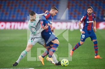 2020-12-29 - Roger Marti of Levante UD and Guido Rodriguez of Real Betis during the Spanish championship La Liga football mach between Levante and Real Betis on December 29, 2020 at Estadio Ciutat de Valencia in Valencia, Spain - Photo Maria Jose Segovia / Spain DPPI / DPPI - LEVANTE VS REAL BETIS - SPANISH LA LIGA - SOCCER
