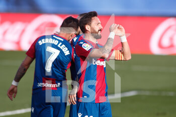 2021-01-30 - Jose Luis Morales of Levante celebrates a goal during the spanish league, La Liga Santander, football match played between Real Madrid and Levante UD at Ciudad Deportiva Real Madrid on january 30, 2021, in Valdebebas, Madrid, Spain. - REAL MADRID AND LEVANTE UD - SPANISH LA LIGA - SOCCER