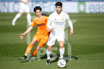 2021-02-14 - Marco Asensio of Real Madrid during the Spanish championship La Liga football match between Real Madrid and Valencia CF on february 14, 2021 at Ciudad Deportiva Real Madrid in Valdebebas, Madrid, Spain - Photo Oscar J Barroso / Spain DPPI / DPPI - REAL MADRID AND VALENCIA CF - SPANISH LA LIGA - SOCCER