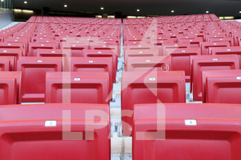 2021-03-10 - Illustration, view of the empty stands during the Spanish championship La Liga football match between Atletico de Madrid and Athletic Club on March 10, 2021 at Wanda Metropolitano stadium in Madrid, Spain - Photo Oscar J Barroso / Spain DPPI / DPPI - ATLETICO DE MADRID AND ATHLETIC CLUB - SPANISH LA LIGA - SOCCER