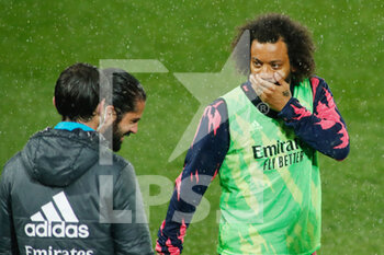 2021-04-10 - Marcelo Vieira of Real Madrid warms up during the Spanish championship La Liga football match between Real Madrid and FC Barcelona on April 10, 2021 at Alfredo Di Stefano stadium in Madrid, Spain - Photo Oscar J Barroso / Spain DPPI / DPPI - REAL MADRID VS FC BARCELONA - SPANISH LA LIGA - SOCCER