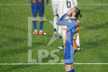 2021-04-10 - Oscar Mingueza of FC Barcelona dejected during the Spanish championship La Liga football match between Real Madrid and FC Barcelona on April 10, 2021 at Alfredo Di Stefano stadium in Madrid, Spain - Photo Oscar J Barroso / Spain DPPI / DPPI - REAL MADRID VS FC BARCELONA - SPANISH LA LIGA - SOCCER