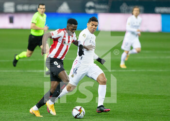 14/01/2021 - Inaki Williams of Athletic Bilbao and Carlos Henrique Casemiro of Real Madrid during the Spanish SuperCup, Semifinal football match between Real Madrid and Athletic Club Bilbao on January 14, 2021 at La Rosaleda Stadium in Malaga, Spain - Photo Joaquin Corchero / Spain DPPI / DPPI - SEMIFINAL - REAL MADRID AND ATHLETIC CLUB BILBAO - SPANISH SUPERCUP - CALCIO