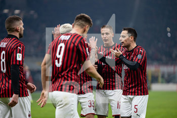 2020-01-15 - Samuel Castillejo (Milan), Giacomo Bonaventura (Milan) esultanza gol - OTTAVI DI FINALE - MILAN VS SPAL - ITALIAN CUP - SOCCER