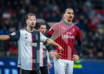 2020-02-13 - Zlatan Ibrahimovic of AC Milan and Miralem Pjanic of Juventus  - MILAN VS JUVENTUS - ITALIAN CUP - SOCCER