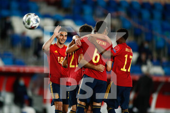 2020-10-10 - Mikel Oyarzabal of Spain celebrates a goal during the UEFA Nations League football match between Spain and Switzerland on october 10, 2020 at Alfredo Di Stefano stadium in Valdebebas, Madrid, Spain - Photo Oscar J Barroso / Spain DPPI / DPPI - SPAIN VS SWITZERLAND - UEFA NATIONS LEAGUE - SOCCER