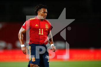 2020-10-10 - Adama Traore of Spain during the UEFA Nations League football match between Spain and Switzerland on october 10, 2020 at Alfredo Di Stefano stadium in Valdebebas, Madrid, Spain - Photo Oscar J Barroso / Spain DPPI / DPPI - SPAIN VS SWITZERLAND - UEFA NATIONS LEAGUE - SOCCER