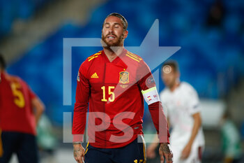 2020-10-10 - Sergio Ramos of Spain during the UEFA Nations League football match between Spain and Switzerland on october 10, 2020 at Alfredo Di Stefano stadium in Valdebebas, Madrid, Spain - Photo Oscar J Barroso / Spain DPPI / DPPI - SPAIN VS SWITZERLAND - UEFA NATIONS LEAGUE - SOCCER