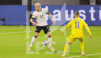 2020-11-15 - Philipp Max of Germany and Marlos of Ukraine during the UEFA Nations League, qualifying football match between Germany and Uktaine on November 14, 2020 at Red Bull Arena in Leipzig, Germany - Photo Ralf Ibing / firo Sportphoto / DPPI - GERMANY VS UKRAINE - UEFA NATIONS LEAGUE - SOCCER