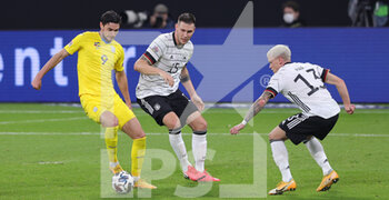 2020-11-15 - Roman Yaremchuk of Uktaine and Niklas Sule, Philipp Max of Germany during the UEFA Nations League, qualifying football match between Germany and Uktaine on November 14, 2020 at Red Bull Arena in Leipzig, Germany - Photo Ralf Ibing / firo Sportphoto / DPPI - GERMANY VS UKRAINE - UEFA NATIONS LEAGUE - SOCCER
