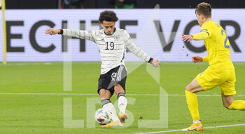 2020-11-15 - Leroy Sane of Germany scores the 1-1 goal during the UEFA Nations League, qualifying football match between Germany and Uktaine on November 14, 2020 at Red Bull Arena in Leipzig, Germany - Photo Ralf Ibing / firo Sportphoto / DPPI - GERMANY VS UKRAINE - UEFA NATIONS LEAGUE - SOCCER