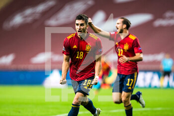 2020-11-17 - Ferran Torres of Spain celebrates a goal during the UEFA Nations league football match between Spain and Germany on November 17, 2020 at the la Cartuja Stadium in Sevilla, Spain - Photo Joaquin Corchero / Spain DPPI / DPPI - SPAIN VS GERMANY - UEFA NATIONS LEAGUE - SOCCER