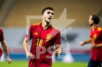 2020-11-17 - Ferran Torres of Spain celebrates a goal during the UEFA Nations league football match between Spain and Germany on November 17, 2020 at the la Cartuja Stadium in Sevilla, Spain - Photo Joaquin Corchero / Spain DPPI / DPPI - SPAIN VS GERMANY - UEFA NATIONS LEAGUE - SOCCER