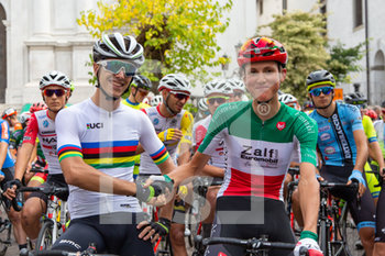 2019-10-01 - Samuele Battistella e Marco Frigo campioni in partenza a San Daniele del Friuli - 82° COPPA SAN VITO - ELITE E UNDER 23 - STREET - CYCLING