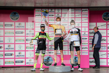 10/10/2020 - The podium of 2nd stage of Tour of Friuli Venezia Giulia with Andreas Leknessund - Uno XPro Cycling Team, Asbjorn Hellemose - Veloclub Mendrisio, Alexis Guerin - Team Vorarlberg Santic - UNDER 23 ELITE - TAPPA IN LINEA - ROAD RACE SAN VITO AL TAGLIAMENTO – BUJA - STRADA - CICLISMO