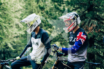 2021-07-25 - Illustration riders during the iXS European Downhill Cup, Mountain Bike cycling event on July 25, 2021 in Pila, Italy - Photo Olly Bowman / DPPI - IXS EUROPEAN DOWNHILL CUP 2021 - MTB - MOUNTAIN BIKE - CYCLING