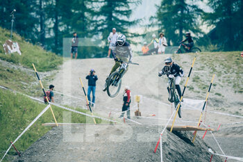 2021-07-25 - MEDICI Simone and INTROZZI Stefano during the iXS European Downhill Cup, Mountain Bike cycling event on July 25, 2021 in Pila, Italy - Photo Olly Bowman / DPPI - IXS EUROPEAN DOWNHILL CUP 2021 - MTB - MOUNTAIN BIKE - CYCLING