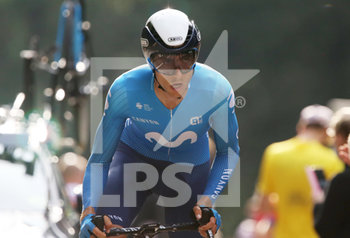 2020-09-19 - Carlos Verona of Movistar Team during the Tour de France 2020, cycling race stage 20, Time Trial, Lure - La Planche des Belles Filles (36,2 km) on September 19, 2020 in Plancher-les-Mines, France - Photo Laurent Lairys / DPPI - STAGE 20, TIME TRIAL, LURE - LA PLANCHE DES BELLES FILLES - TOUR DE FRANCE - CYCLING