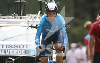 2020-09-19 - Alejandro Valverde of Movistar Team during the Tour de France 2020, cycling race stage 20, Time Trial, Lure - La Planche des Belles Filles (36,2 km) on September 19, 2020 in Plancher-les-Mines, France - Photo Laurent Lairys / DPPI - STAGE 20, TIME TRIAL, LURE - LA PLANCHE DES BELLES FILLES - TOUR DE FRANCE - CYCLING