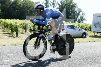 2021-07-17 - Alejandro Valverde of Movistar Team during the Tour de France 2021, Cycling race stage 20, time trial, Libourne - Saint Emilion (30,8 Km) on July17, 2021 in Lussac, France - Photo Laurent Lairys / DPPI - TOUR DE FRANCE 2021, CYCLING RACE STAGE 20, TIME TRIAL, LIBOURNE - SAINT EMILION (30,8 KM) - TOUR DE FRANCE - CYCLING
