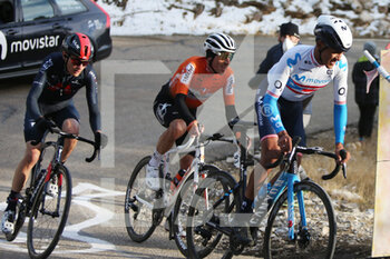 2021-02-13 - Abner Gonzales of Movistar Team, Stephane Rosseto of St Michel - Auber93 and Carlos Rodriguez of INEOS Grenadiers during the Tour de la Provence, Stage 3, Istres â Chalet Reynard ( Mont Ventoux ) on February 13, 2021 in Bédoin, France - Photo Laurent Lairys / DPPI - TOUR DE LA PROVENCE, STAGE 3, ISTRES A CHALET REYNARD ( MONT VENTOUX ) - TOUR DE LA PROVENCE - CYCLING