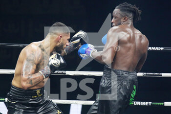 2021-03-06 - Tony Yoka of France and Joel Tambwe Djeko of Belgium during the Heavyweight Europe championship, boxing event between Tony Yoka and Joel Tambwe Djeko on March 5, 2021 at H Arena in Nantes, France - Photo Laurent Lairys / DPPI - TONY YOKA VS JOEL TAMBWE DJEKO - BOXING - CONTACT