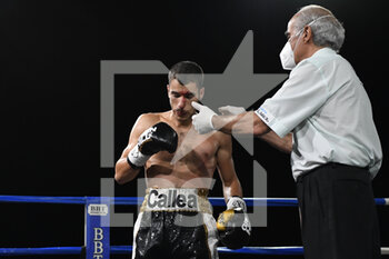 2021-07-16 - Christopher Mondongo (Italy) vs Marvin Callea (France) during the WBC Mediterranean Super Bantamweight Title Fights of Italy on July 16, 2021 at Stadio Angelo Sale in Ladispoli, Italy - MONDONGO VS CALLEA WBC MEDITERRANEAN SUPER BANTAMWEIGHT TITLE - BOXING - CONTACT