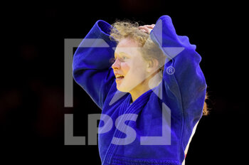 2021-06-09 - Sanne Vermeer of the Netherlands celebrates her win against Ketleyn Quadros of Brazil during the IJF World Judo Championships 2021 on June 9, 2021 at Budapest Sports Arena in Budapest, Hungary - Photo Yannick Verhoeven / Orange Pictures / DPPI - IJF WORLD JUDO CHAMPIONSHIPS 2021 - JUDO - CONTACT