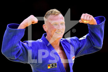 2021-06-09 - Frank de Wit of the Netherlands celebrates his win against Sotaro Fujiwara of Japan during the IJF World Judo Championships 2021 on June 9, 2021 at Budapest Sports Arena in Budapest, Hungary - Photo Yannick Verhoeven / Orange Pictures / DPPI - IJF WORLD JUDO CHAMPIONSHIPS 2021 - JUDO - CONTACT