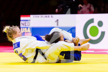 2021-06-10 - Sanne van Dijke of the Netherlands, Chantal Wright of the United States of America during the IJF World Judo Championships 2021 on June 10, 2021 at Budapest Sports Arena in Budapest, Hungary - Photo Yannick Verhoeven / Orange Pictures / DPPI - IJF WORLD JUDO CHAMPIONSHIPS 2021 - JUDO - CONTACT