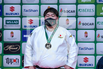 2021-06-12 - Sarah Asahina of Japan with the gold medal during the medal ceremony for +78 women during the IJF World Judo Championships 2021 on June 12, 2021 at Budapest Sports Arena in Budapest, Hungary - Photo Yannick Verhoeven / Orange Pictures / DPPI - IJF WORLD JUDO CHAMPIONSHIPS 2021 - JUDO - CONTACT