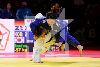 2021-06-13 - Theresa Stoll of Germany and Jandi Kim of South Korea during the IJF World Judo Championships 2021 on June 13, 2021 at Budapest Sports Arena in Budapest, Hungary - Photo Yannick Verhoeven / Orange Pictures / DPPI - IJF WORLD JUDO CHAMPIONSHIPS 2021 - JUDO - CONTACT