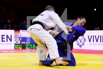 2021-06-13 - Schamil Dzavbatyrov of Germany and Joonsung Ahn of South Korea during the IJF World Judo Championships 2021 on June 13, 2021 at Budapest Sports Arena in Budapest, Hungary - Photo Yannick Verhoeven / Orange Pictures / DPPI - IJF WORLD JUDO CHAMPIONSHIPS 2021 - JUDO - CONTACT
