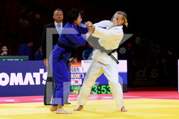 2021-06-13 - Marlene Galandi of Germany and Heeju Han of South Korea during the IJF World Judo Championships 2021 on June 13, 2021 at Budapest Sports Arena in Budapest, Hungary - Photo Yannick Verhoeven / Orange Pictures / DPPI - IJF WORLD JUDO CHAMPIONSHIPS 2021 - JUDO - CONTACT