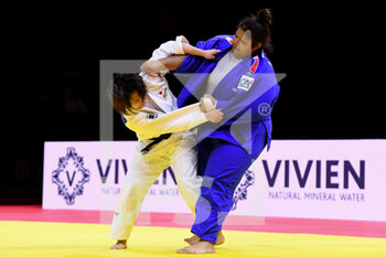 2021-06-13 - Maya Akiba of Japan and Lea Fontaine of France during the IJF World Judo Championships 2021 on June 13, 2021 at Budapest Sports Arena in Budapest, Hungary - Photo Yannick Verhoeven / Orange Pictures / DPPI - IJF WORLD JUDO CHAMPIONSHIPS 2021 - JUDO - CONTACT