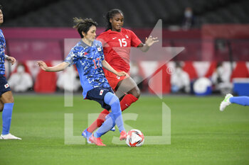 2021-07-21 - Nanami KITAMURA (JPN) Nichelle PRINCE (CAN) during the Olympic Games Tokyo 2020, Football Women's First Round, Group E, between Japan and Canada on July 21, 2021 at Sapporo Dome in Sapporo, Japan - Photo Photo Kishimoto / DPPI - OLYMPIC GAMES TOKYO 2020, JULY 21, 2021 - OLYMPIC GAMES TOKYO 2020 - OLYMPIC GAMES