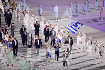 2021-07-23 - Team Greece during the Olympic Games Tokyo 2020, Opening Ceremony on July 23, 2021 at Olympic Stadium in Tokyo, Japan - Photo Photo Kishimoto / DPPI - OLYMPIC GAMES TOKYO 2020, JULY 23, 2021 - OLYMPIC GAMES TOKYO 2020 - OLYMPIC GAMES