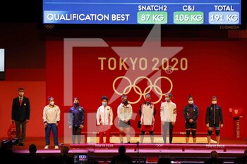 2021-07-24 - Finalists during the Olympic Games Tokyo 2020, Weightlifting Women's 49 kg Group A Final on July 24, 2021 at Tokyo International Forum in Tokyo, Japan - Photo Photo Kishimoto / DPPI - OLYMPIC GAMES TOKYO 2020, JULY 24, 2021 - OLYMPIC GAMES TOKYO 2020 - OLYMPIC GAMES
