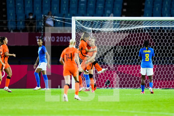2021-07-24 - Vivianne MIEDEMA (NED) celebrates her goal during the Olympic Games Tokyo 2020, Football Women's First Round Group F, between Netherlands and Brazil on July 24, 2021 at Miyagi Stadium in Miyagi, Japan - Photo Photo Kishimoto / DPPI - OLYMPIC GAMES TOKYO 2020, JULY 24, 2021 - OLYMPIC GAMES TOKYO 2020 - OLYMPIC GAMES