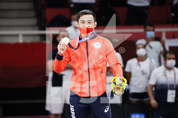 2021-07-24 - Naohisa TAKATO (JPN) Gold Medal during the Olympic Games Tokyo 2020, Judo MENS -60Kg Medal Ceremony on July 24, 2021 at Nippon Budokan in Tokyo, Japan - Photo Photo Kishimoto / DPPI - OLYMPIC GAMES TOKYO 2020, JULY 24, 2021 - OLYMPIC GAMES TOKYO 2020 - OLYMPIC GAMES