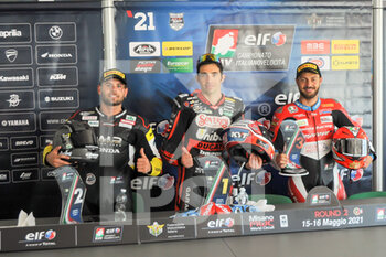 2021-05-15 - da sinistra: Alessandro Delbianco, Michele Pirro, Luca Vitali - ROUND 2 - CIV - ITALIAN SPEED CHAMPIONSHIP - MOTORS