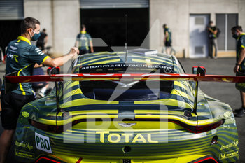 2020-09-16 - 95 Sorensen Marco (dnk), Thiim Nicki (dnk), Westbrook Richard (gbr), Aston Martin Racing, Aston Martin Vantage AMR during the scrutineering of the 2020 24 Hours of Le Mans, 7th round of the 2019...20 FIA World Endurance Championship on the Circuit des 24 Heures du Mans, from September 16 to 20, 2020 in Le Mans, France - Photo Xavi Bonilla / DPPI - 24 HOURS OF LE MANS 2020 - ENDURANCE - MOTORS